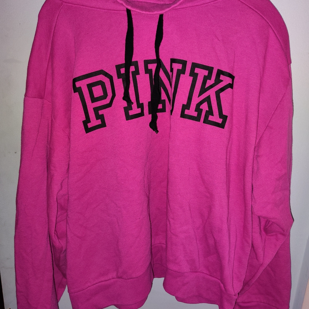 PINK Victoria's Secret Bold Pink Hoodie Sweater